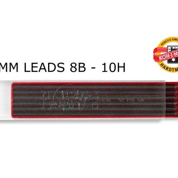Graphite Lead Refills 2mm 8B-10H Koh-I-Noor 4190 Technical Drawing Retouching Mechanical Pencil Clutch Leadholder Versatil