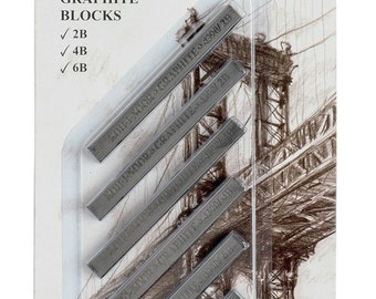 Graphite Blocks Koh-I-Noor 2B 4B 6B Set 6 Pieces 7x7mm