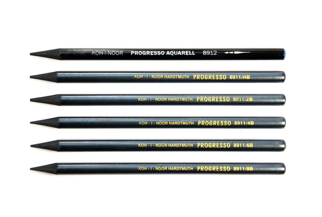 Graphite Woodless Pencil Stick HB 2B 4B 6B 8B Koh-I-Noor Progresso 8911  8912 Artist Drawing