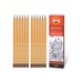 Professional Graphite Pencils Koh-I-Noor 1500 Yellow 12 Pieces 8B-10H 
