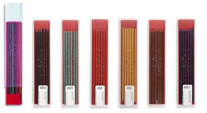 Colored Drawing Lead Refill 2mm Koh I Noor 4300 4301 Technical For Mechanical Pencil Red Blue Yellow Green Brown Black Color High Quality