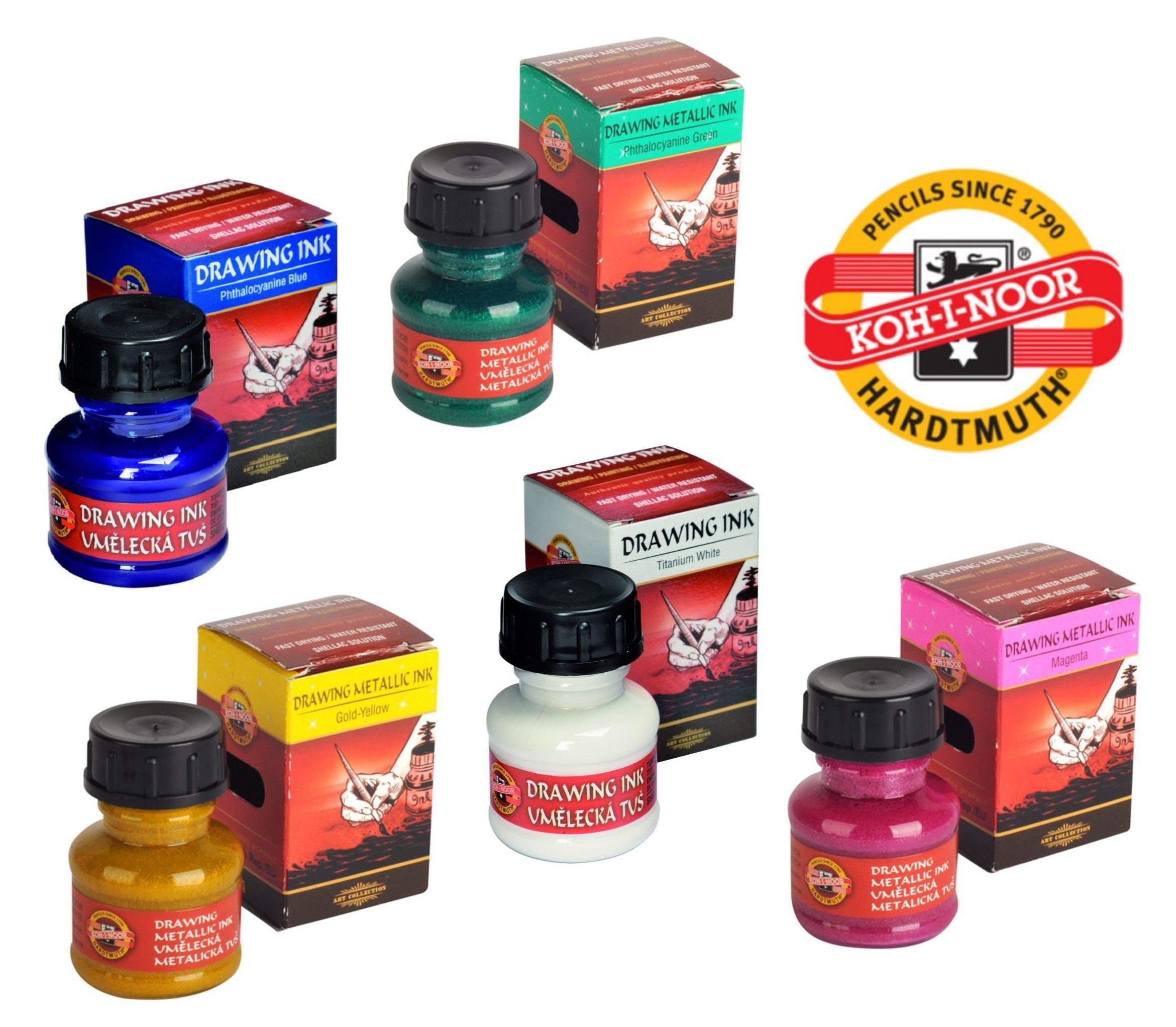 KOH-I-NOOR Artist Drawing Ink - 20g Phthalocyanine Blue Bottle