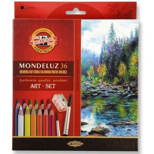 Watercolor Pencils Set Koh-I-Noor Mondeluz 3714 Colored Crayon Aquarell Water Soluble image 3