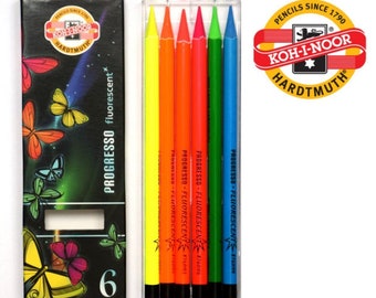 Woodless Colored Pencil Set KOH-I-NOOR PROGRESSO Fluorescent 8741 Crayon