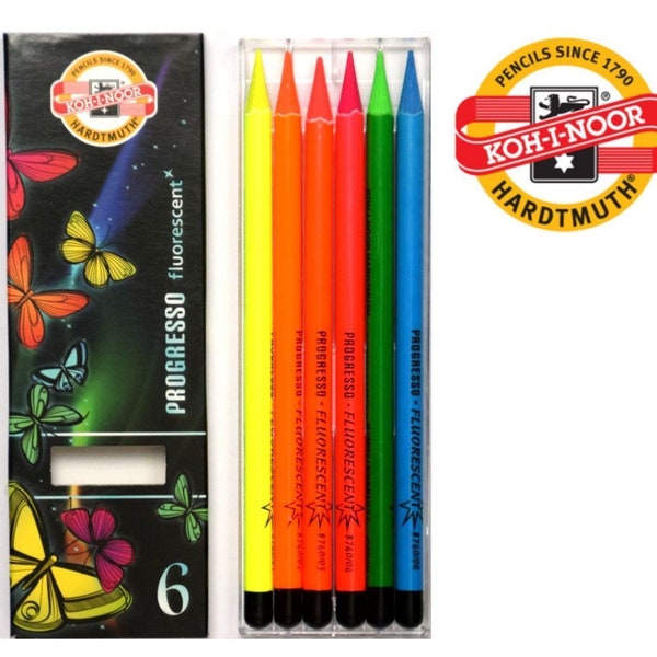 Holzlose Buntstifte Set KOH-I-NOOR PROGRESSO Fluorescent 8741 Crayon