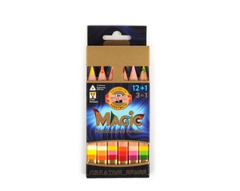 Jumbo Colored Pencils Set KOH-I-NOOR Magic 3404 Triangular Drawing Coloring Multicolored