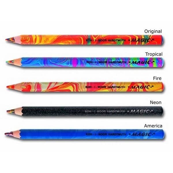 Multicolored Lead Jumbo Colored Pencil Koh-I-Noor Magic 3405 Neon Original Fire Tropical America Multi Color