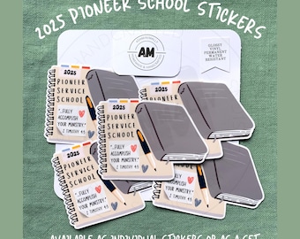 Pioneer Service School Notebook and Bible | 2025 | JW Christian Ministry Inspired Sticker | Glossy Laminated Vinyl Die Cut | English/Spanish