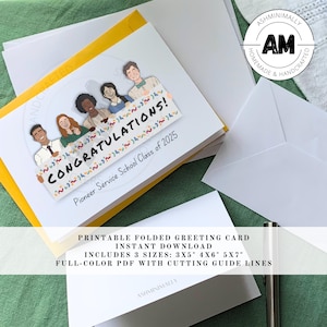Cartão de Parabéns PSS - Turma de 2025 | PDF para impressão | Cartão de felicitações em branco dobrado | PDF inspirado no Ministério Cristão TJ | Download instantâneo