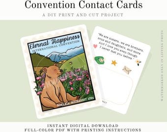 Tarjeta de contacto para la Convención Internacional de Bucarest, Rumanía, 2026 / PDF / Descarga digital instantánea / JW / Papelería