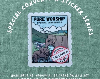 Sri Lanka 2025 Special Convention Stamp Sticker | Pure Worship | Glossy Vinyl Decal | Die Cut | JW