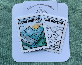 Pure Worship 2025 Regional Convention Stamp Sticker | Glossy Vinyl Decal | Die Cut | JW Ministry and Worship Inspired Sticker