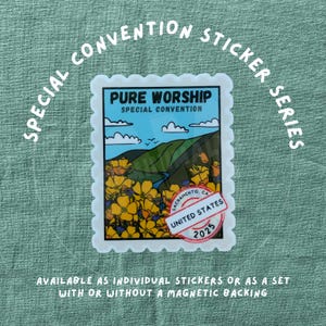 Timbre autocollant pour convention spéciale des États-Unis, Sacramento, CA 2025 | Culte pur | Sticker vinyle brillant | Découpe | JW