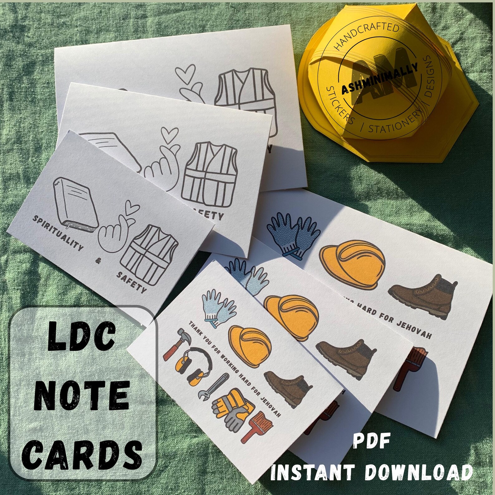 LDC Note Cards | PDF | Folded | Blank | Instant Download | JW - Etsy
