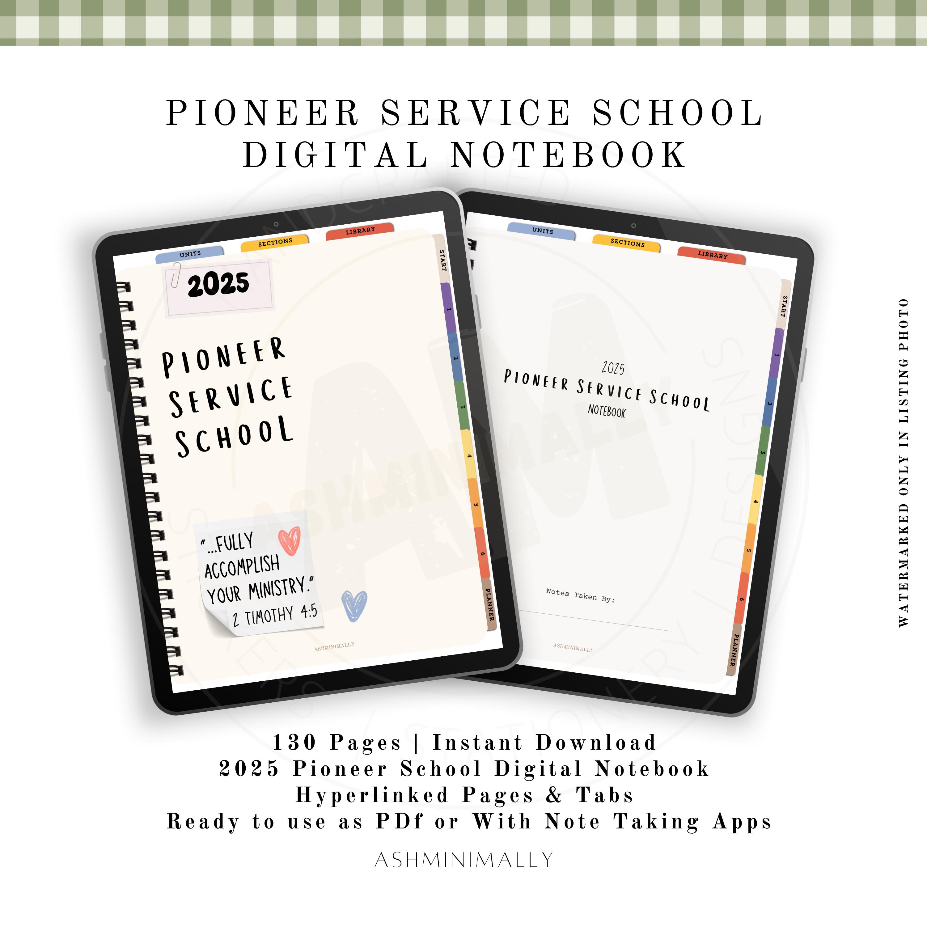 Pioneer Service School Digital Notebook | JW Christian Ministry and Worship Inspired | PDF | Instant Digital Download