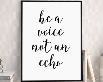 Wooden Sign White be a voice not an echo Wall Picture Holding Cushion Wooden Wall Slogan NEW