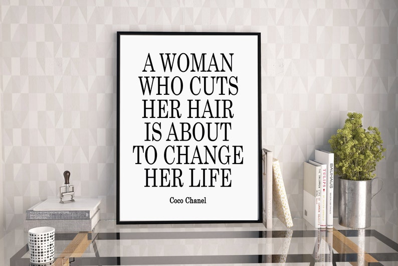 When A Woman Cuts Her Hair Quotes A Woman Who Cuts Her Hair Coco Chanel Poster Chanel Quote | Etsy