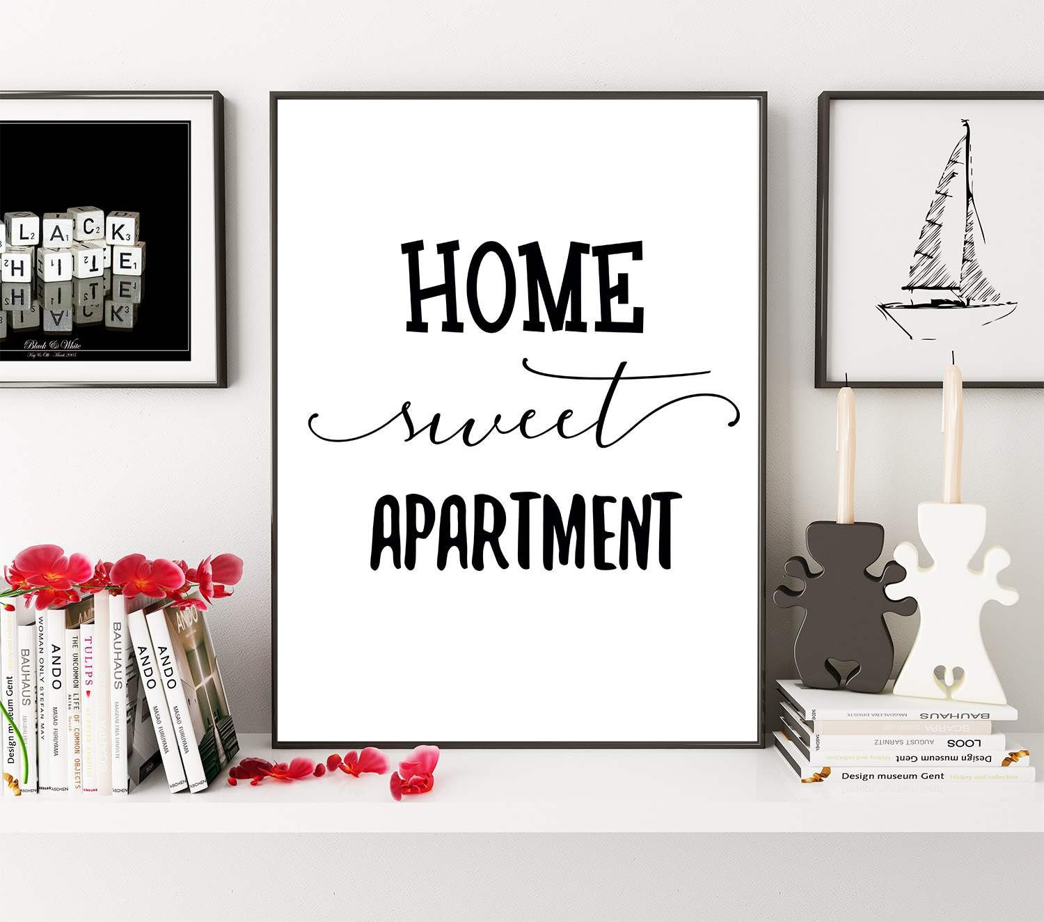 Home Sweet Apartment Apartment Wall Art Typography Print Etsy