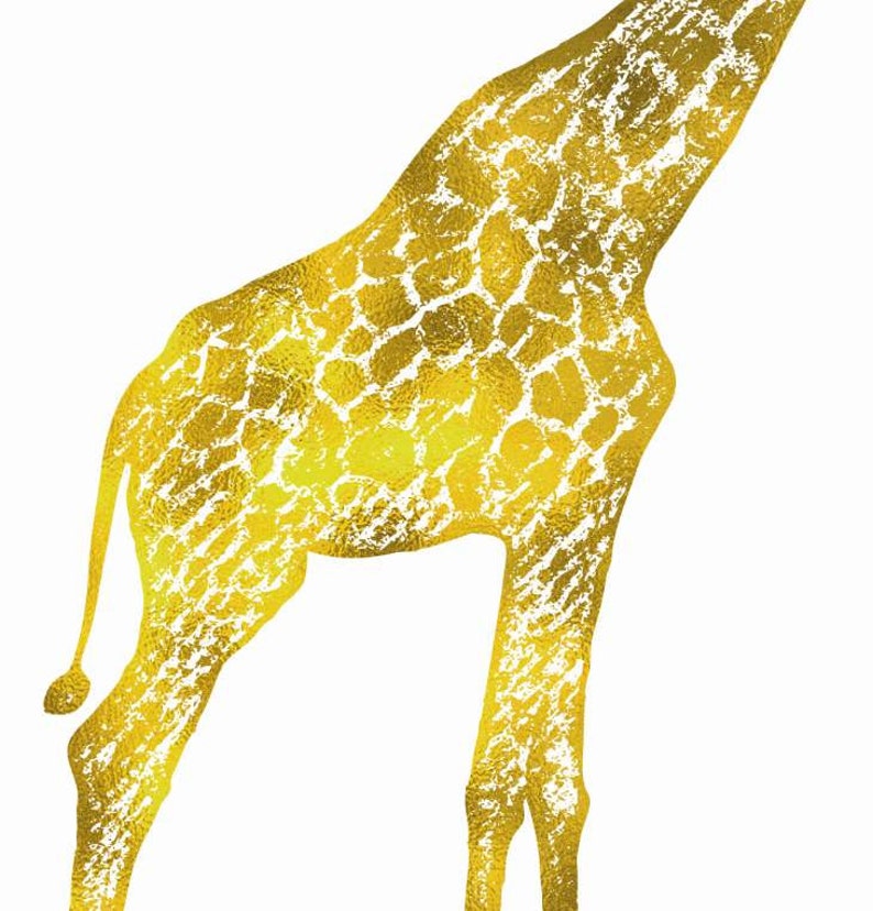 Gold Giraffe Print Giraffe Art Faux Gold Foil Print Nursery Etsy