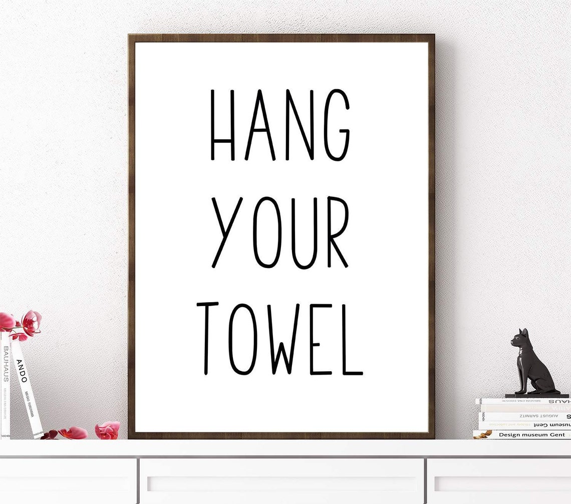 Colgar su toalla signo de cuarto de baño salón de niños de | Etsy