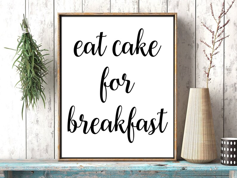 Kate Spade Eat Cake for Breakfast Kitchen Wall Art Kitchen | Etsy