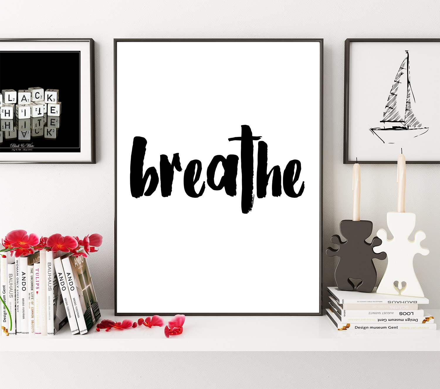 Breath Print Breath Poster Relaxation Print Quote Yoga | Etsy