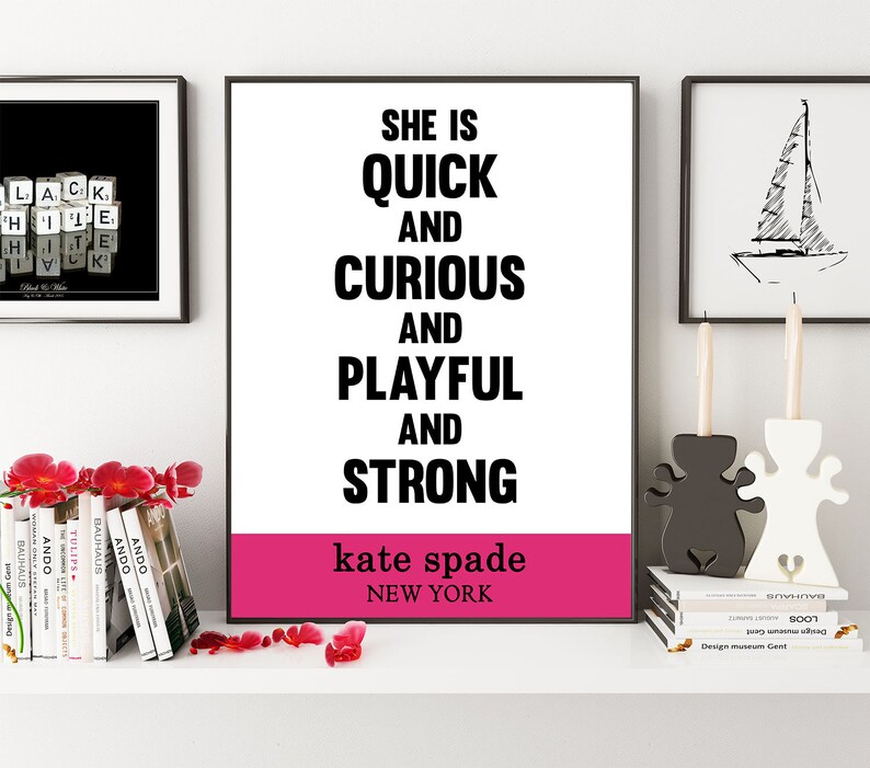 Kate Spade Quote She Is Quick And Curious And Playful And Etsy