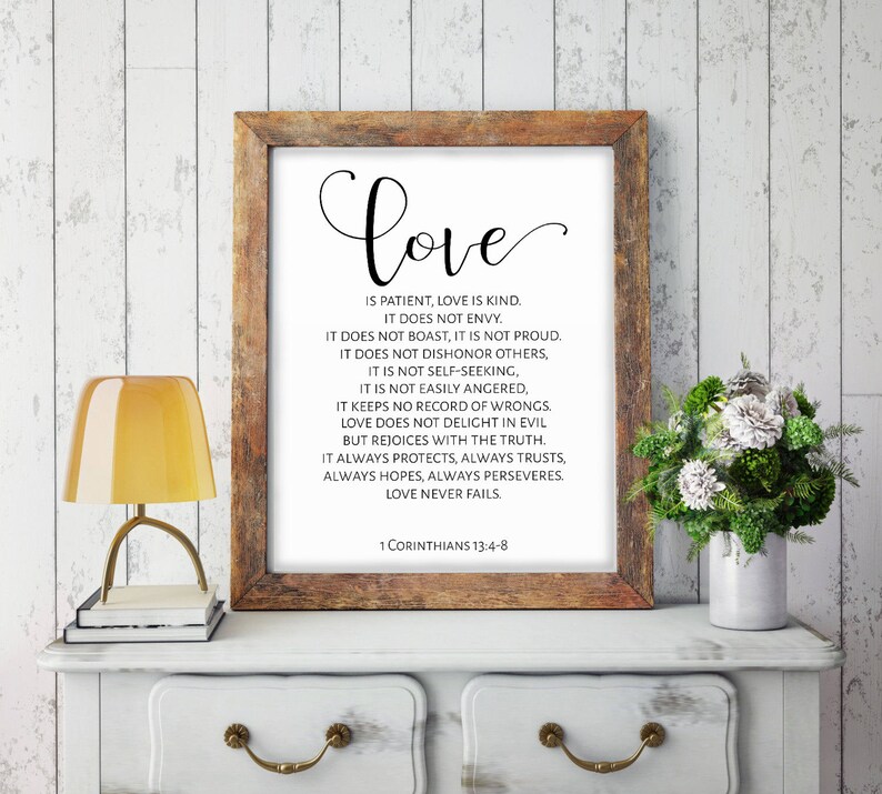 Love Is Patient Love Is Kind 1Corinthians 1348 Wedding Etsy