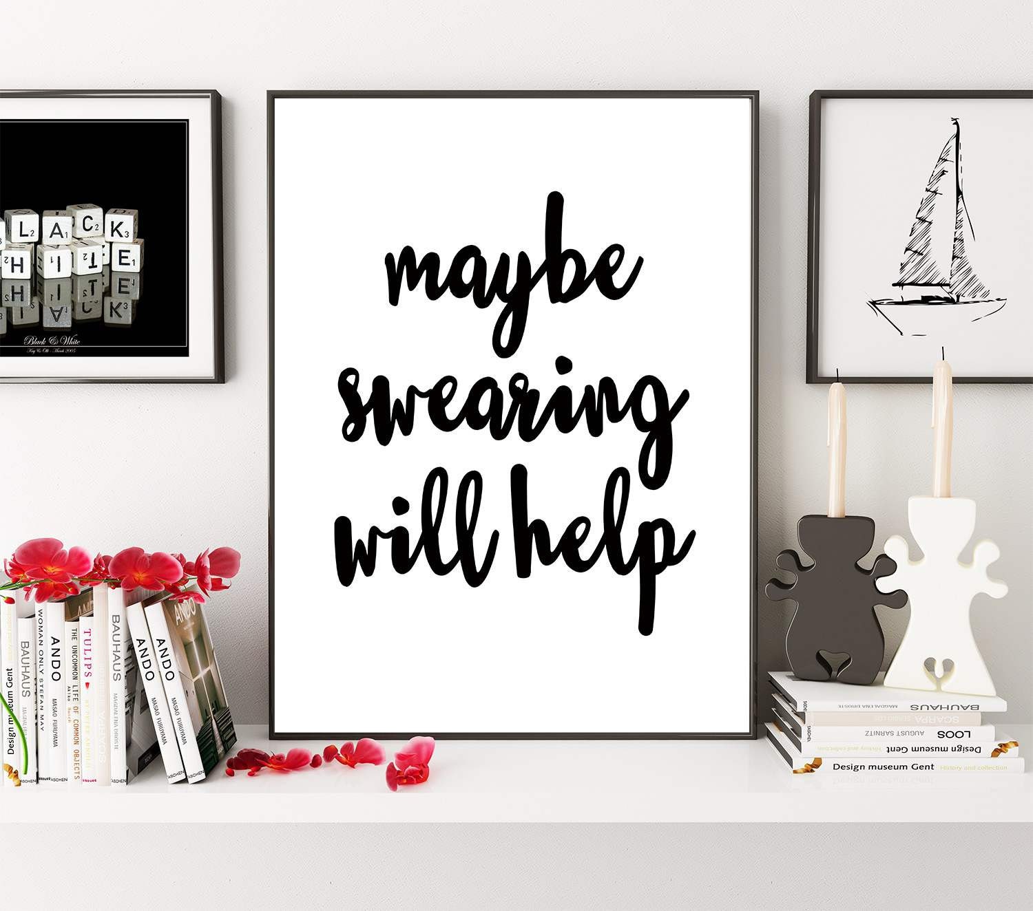 Maybe Swearing Will Help Motivational Poster Swear Quote | Etsy