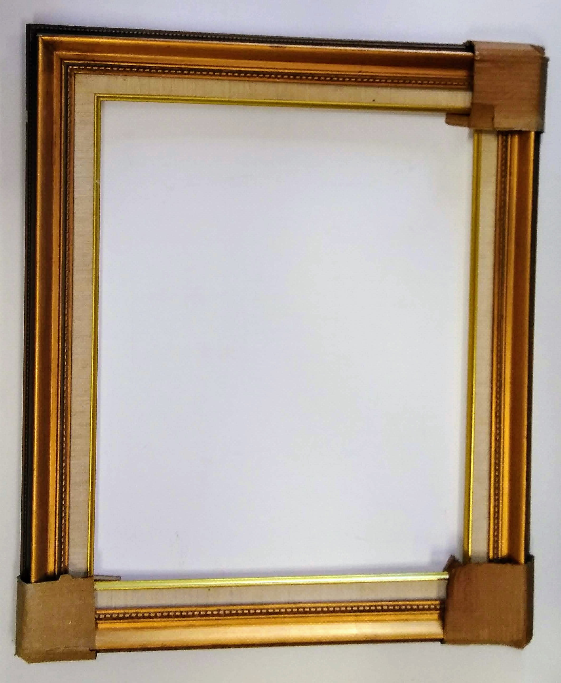 16 x 20 Picture Frame Gold Wood Linen liner Art Photo Painting Etsy