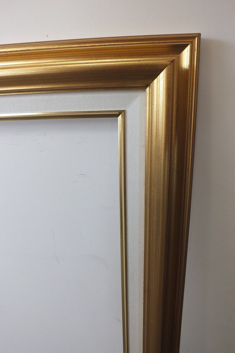 24 X 36 Gold Leaf Linen Liner Picture Frame
