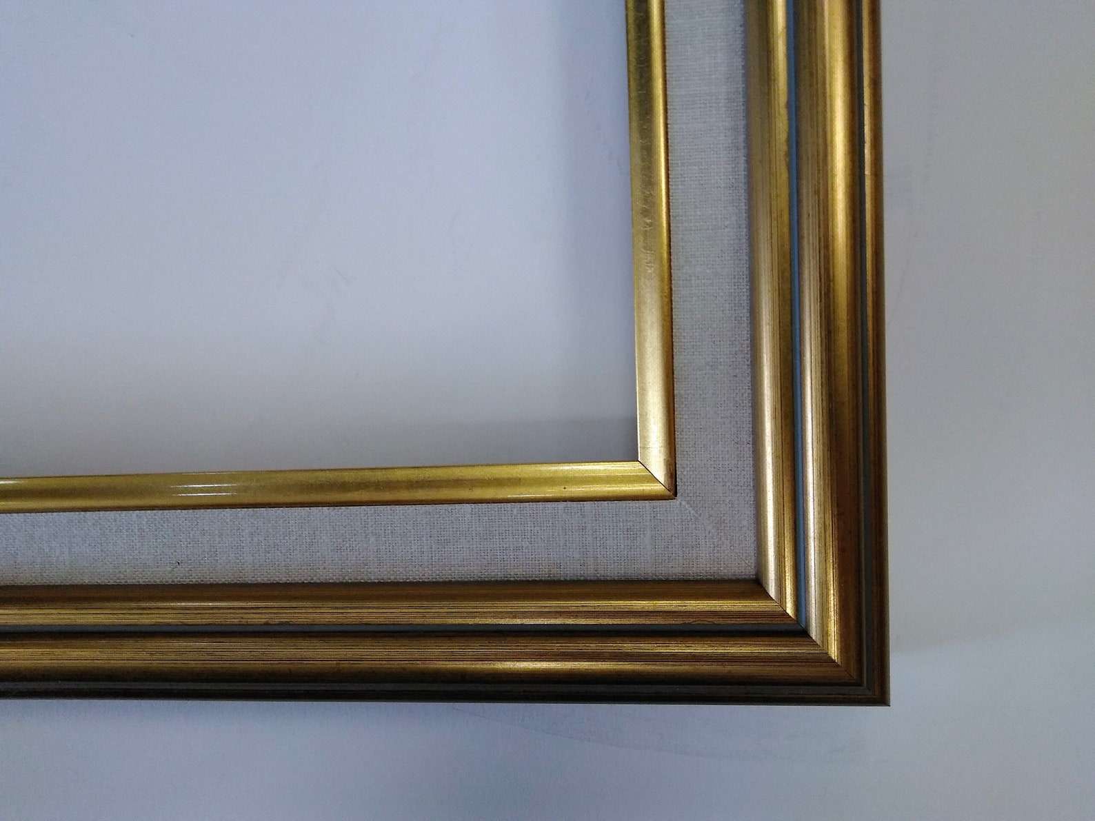 12 X 16 Gold Leaf Linen Liner Ornate Wooden Picture Frame Etsy
