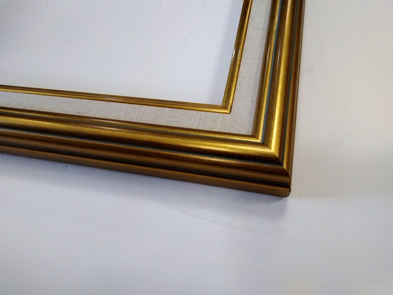 12 x 16 Gold Leaf Linen Liner Ornate Wooden Picture Frame Etsy
