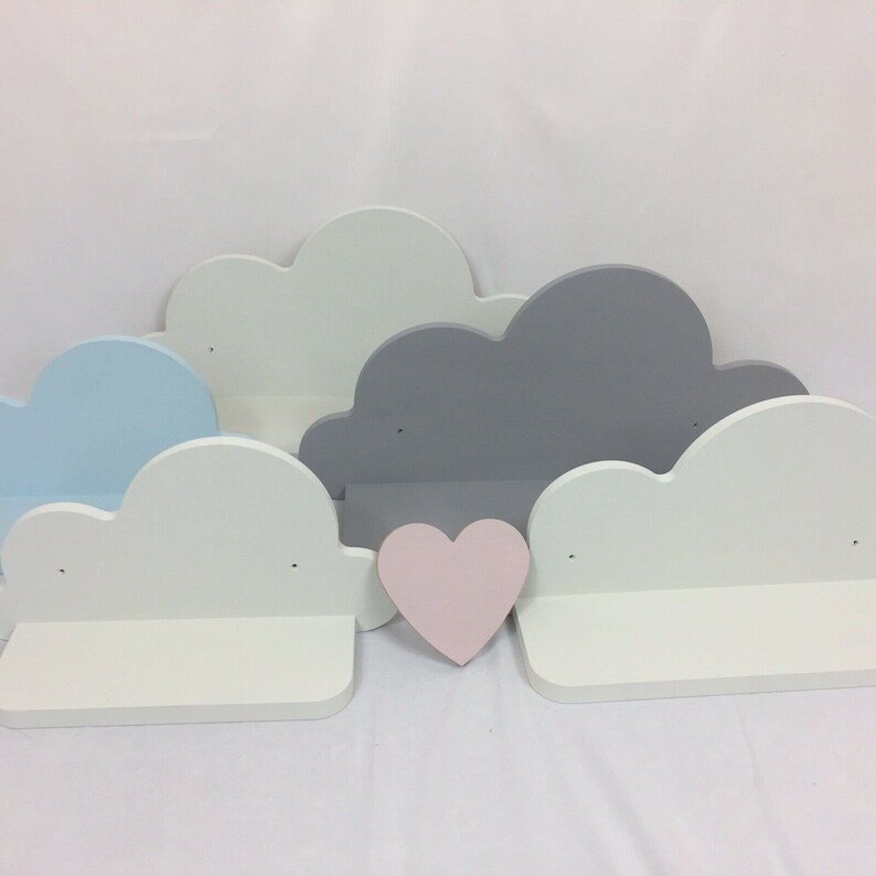 Set of 3 Nursery Cloud Shelves Small Medium and Larger Painted Etsy