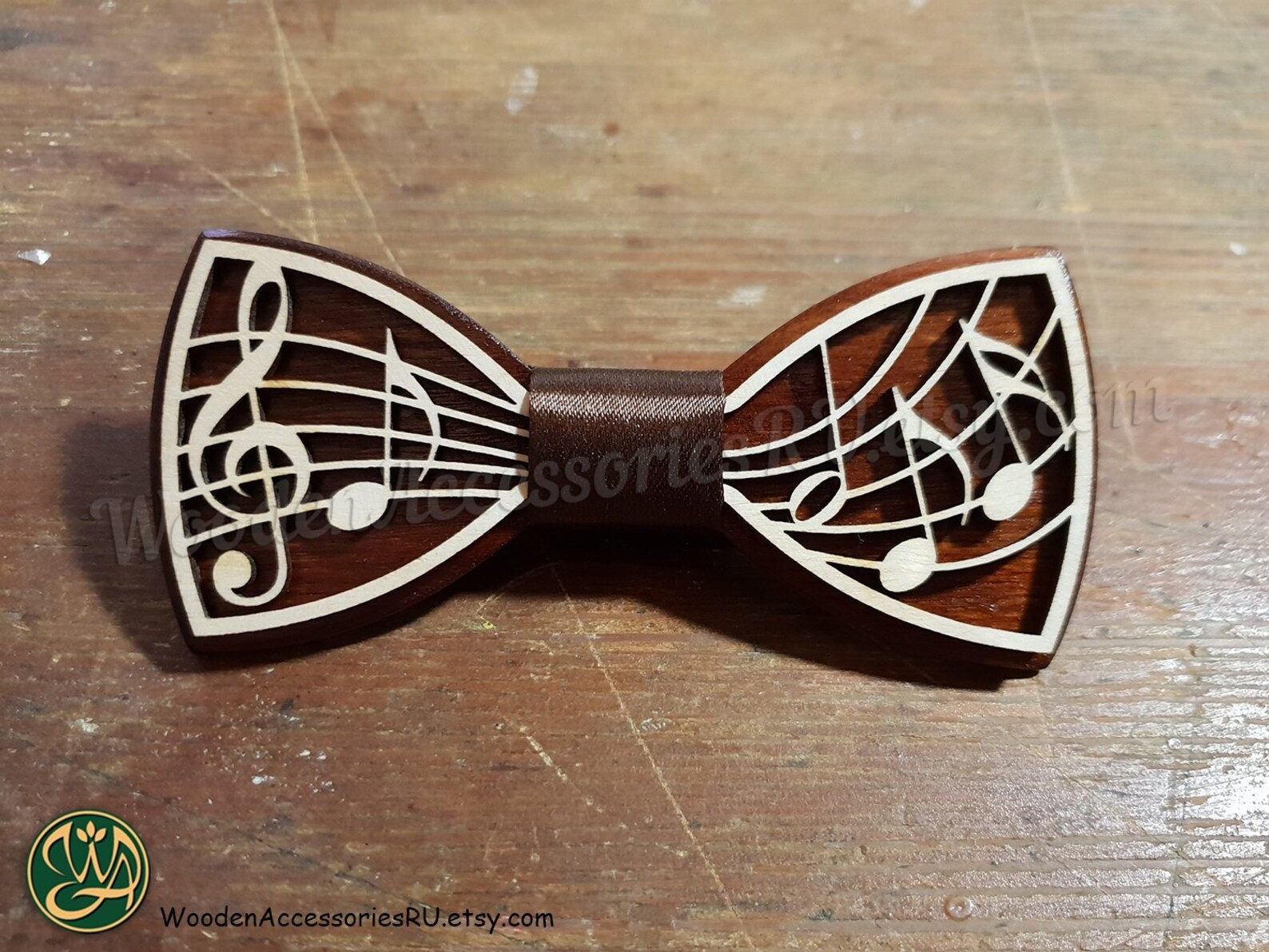 Wood bow tie Music wooden musical bowtie treble clef notes Etsy