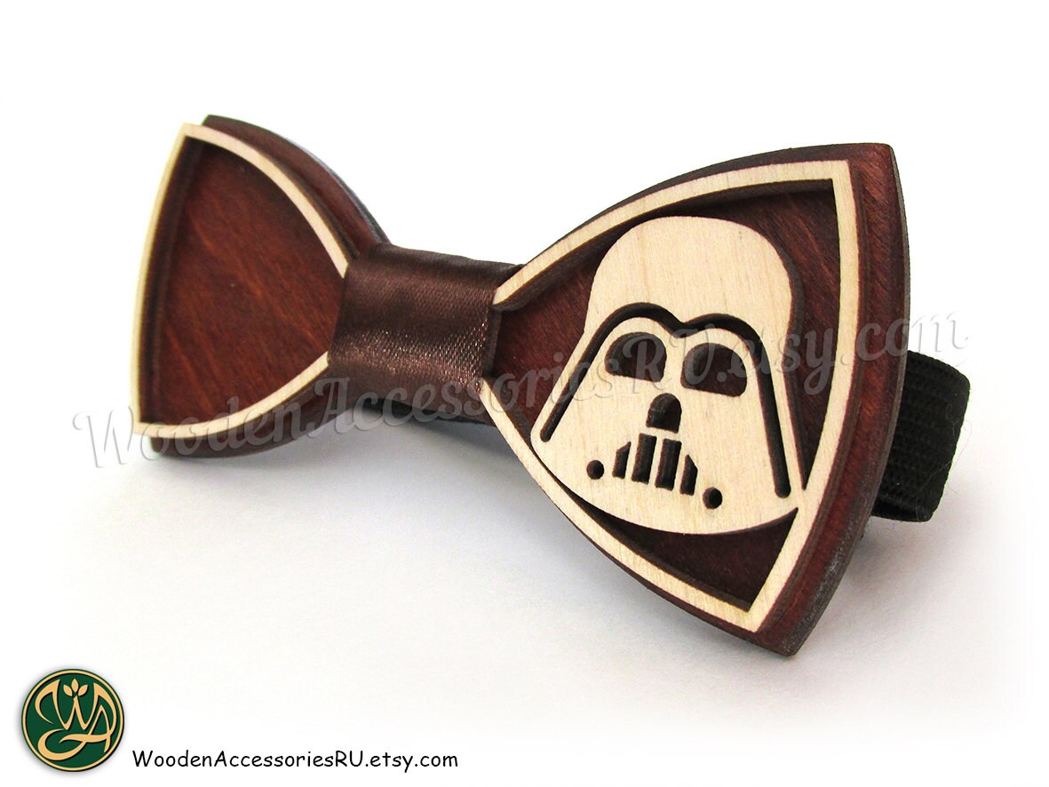 Wood bow tie Darth Vader wooden unisex accessory for Star | Etsy