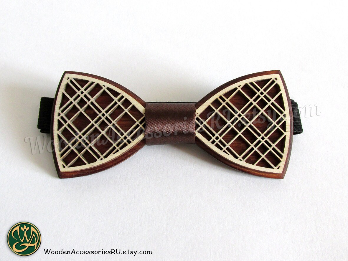 Wooden bow tie Tartan wood bowtie men fashion scotch hipster | Etsy