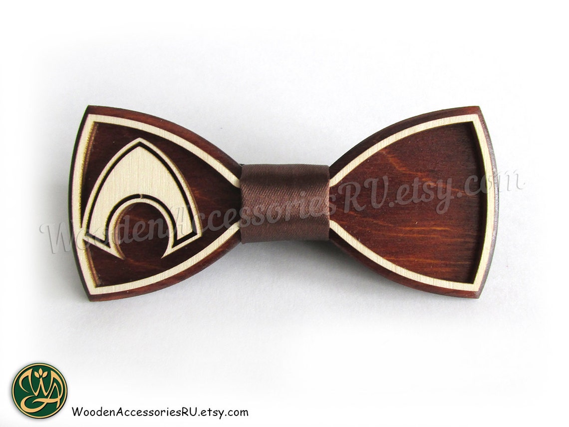 Wood bow tie Aquaman wooden unisex accessory for comics fans | Etsy