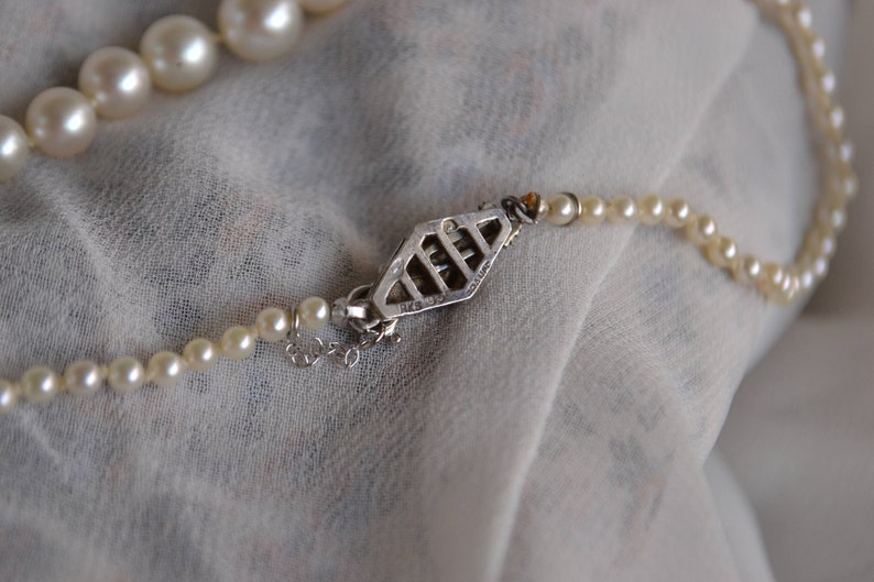 Elegant vintage BIRKS graduating pearl strand with sterling Etsy