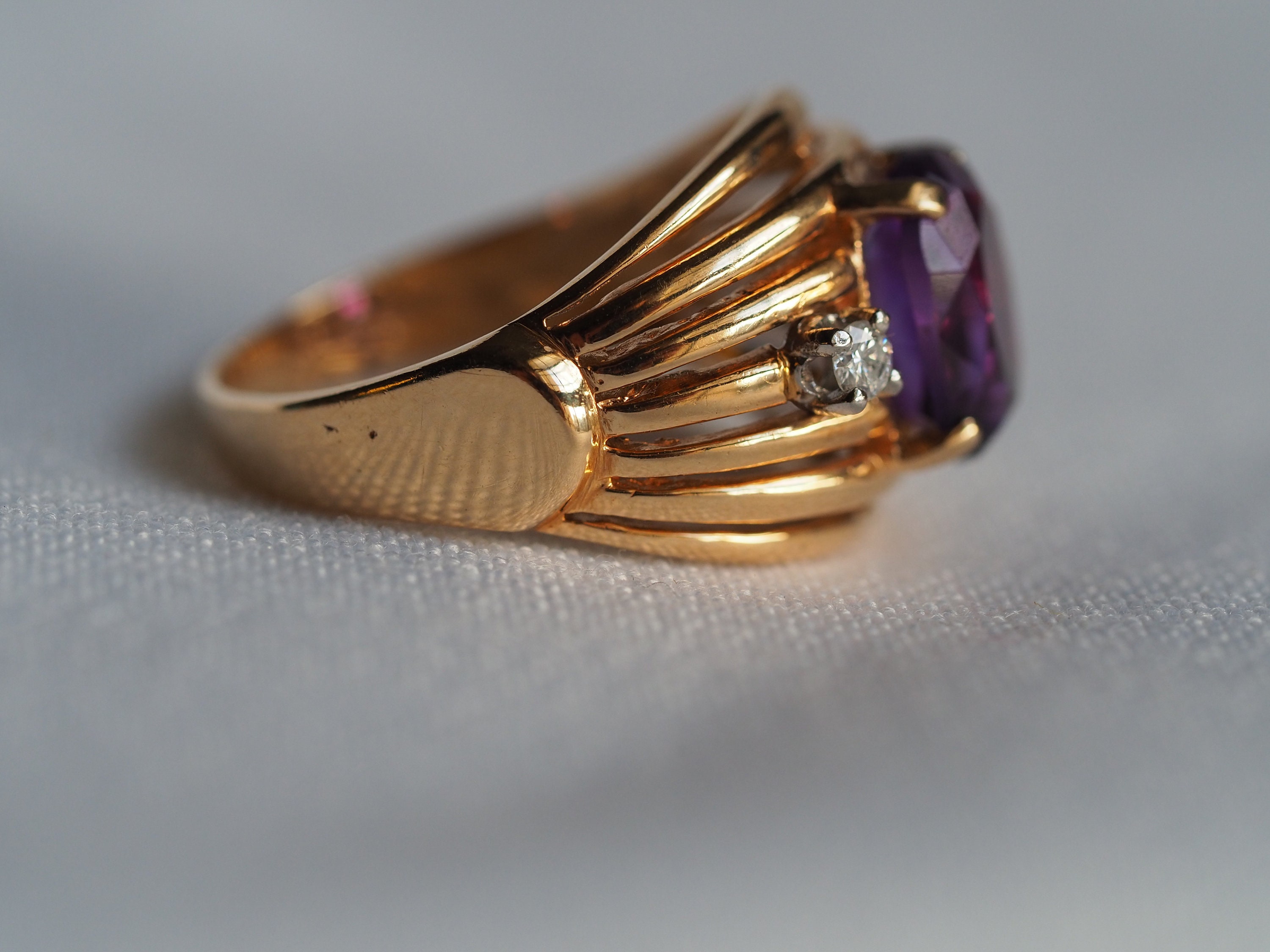 Stunning vintage BIRKS 18K gold dinner ring with large | Etsy