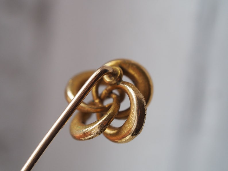 Darling antique 10K gold enamel stick pin