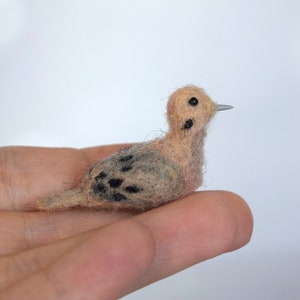 Mourning dove figurine Needle felted dove Little birds Dollhouse ornament Micro bird Beige dove Miniature mourning dove