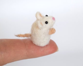 White Mouse miniature Dollhouse  Micro mice figurine Mouse ornament Tiny Dollhouse animals miniatures Tiny mice for doll tiny toy