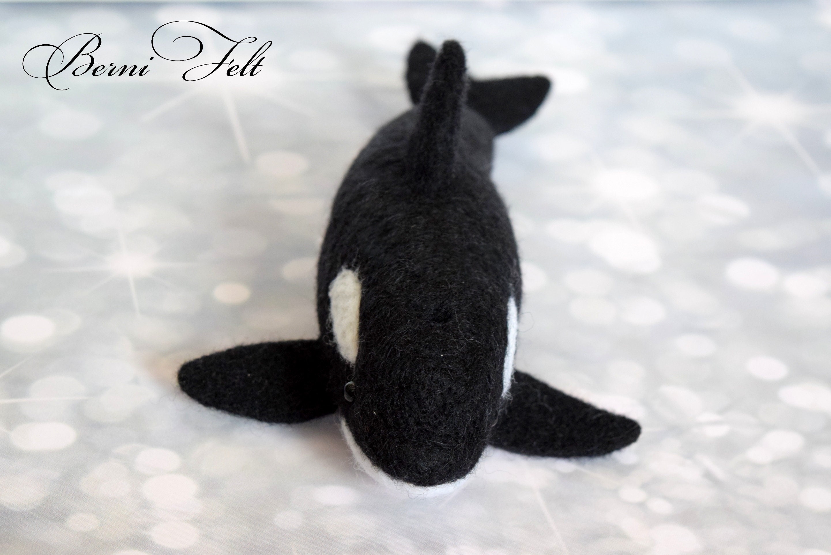 Needle Felted Orca Whale Needle Felted Animals Felt Whale Etsy