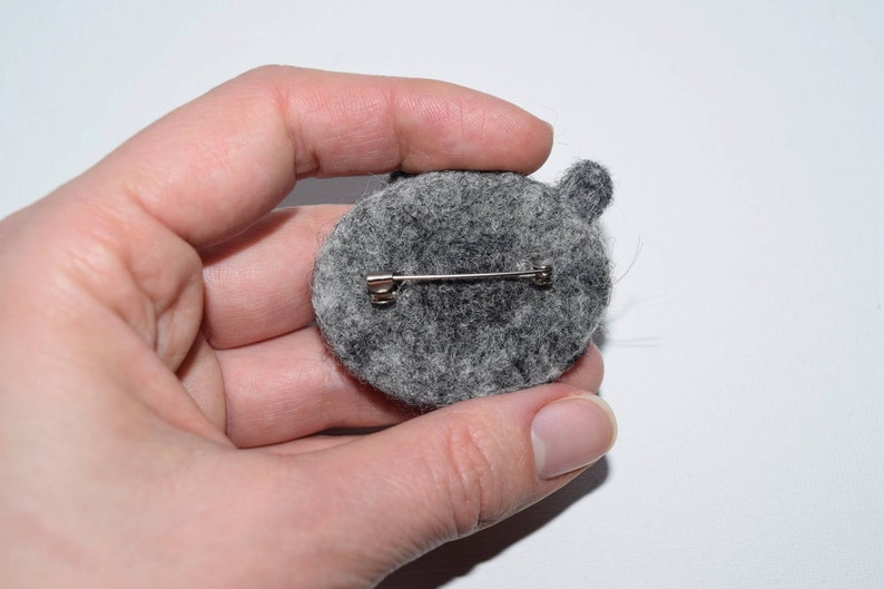 Cute Needle felted Raccoon brooch Felted jewelry Cute gift Raccoon Pin Wife winter gift Wool felted animals Naturalism Animal jewelry