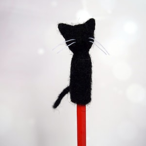 PDFパターン黒猫鉛筆トッパーDIYファイルニードルフェルトのチュートリアルダウンロードDIYインスタントクラフトパターンフェルト猫DIY初心者