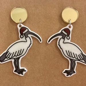 Christmas Bin Chicken Dangle Earrings