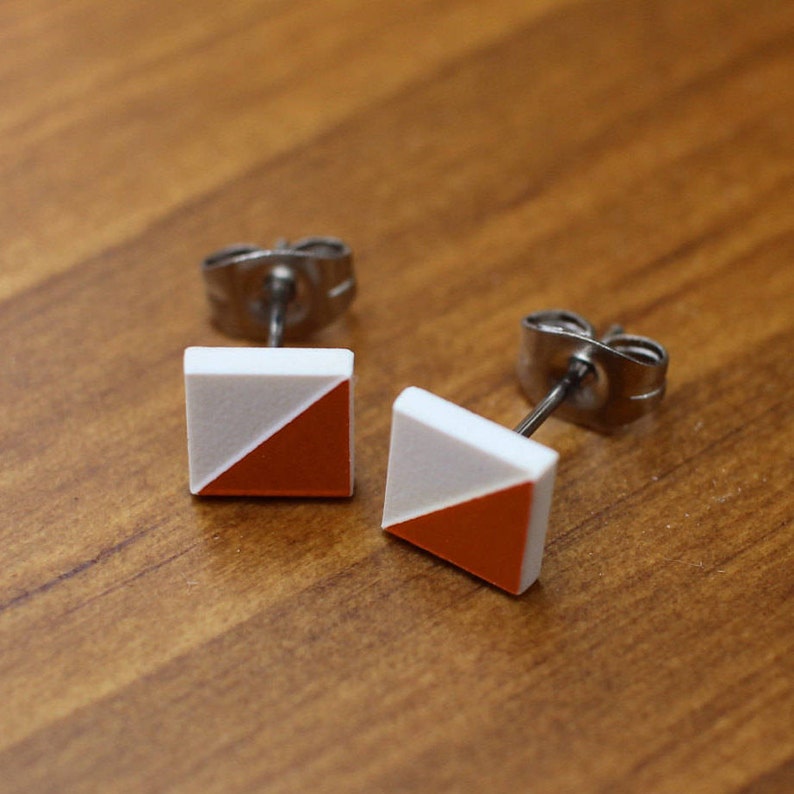 Orienteering Flag Earrings image 2