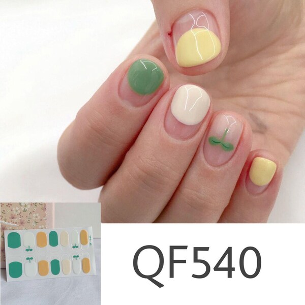 Two Tone Nail Wraps/ Nail Wraps / Neutral Nail Wrap / Nail Strips / Nail Art Stickers / French Manicure - 9476/QF540