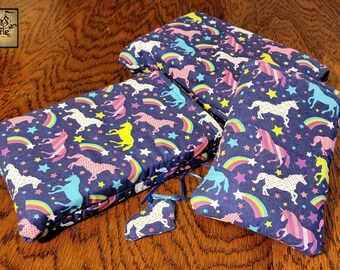 Unicorns and Rainbows Book Sleeve and Bookmark/Book cover/Book protector/literary gift